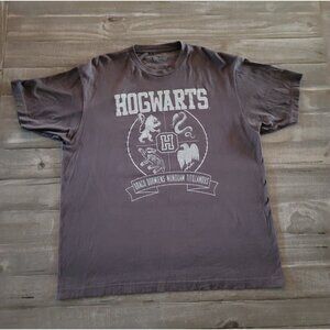 Wizarding World Of Harry Potter T-Shirt Size XL Gray Hogwarts 100% Cotton